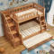 艾帛利(AIBOULLY) 床 实木双层床上下床 高低床儿童子母床上下铺组合成人母子床男孩 橡胶木床美式乡村双人床 1.35米爬梯款（送书架+床垫2张）
