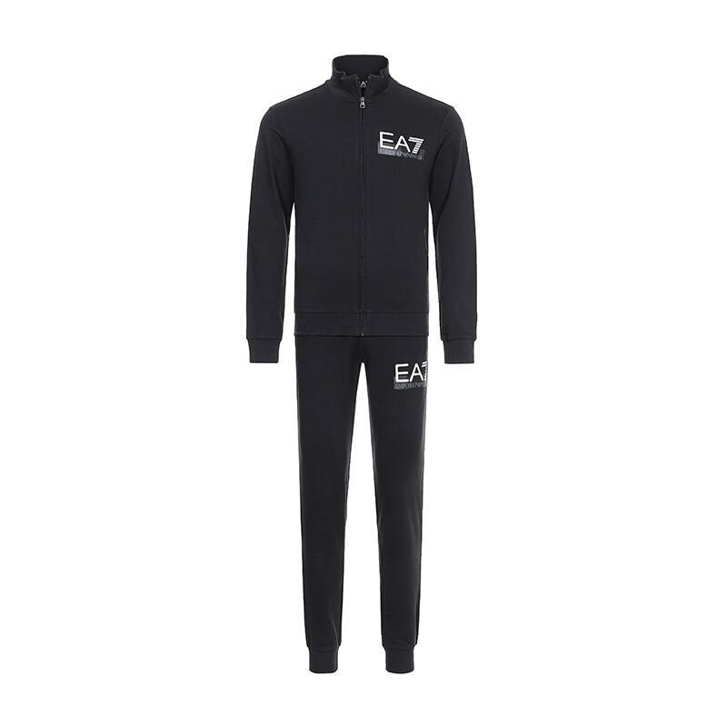 EMPORIO ARMANI EA7 阿玛尼 男款棉质运动套装 6GPV53 PJ05Z 1200-黑色LOGO图案 M