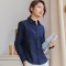 恒源祥磨毛长袖衬衫女秋冬工作服职业OL牛津纺衬衣2019新款正装_1 160/84A 藏青