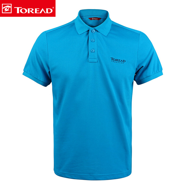 探路者（TOREAD）户外春夏男女polo衫弹力速干短袖T恤TAJE81956/829 TAJE81956-C12X孔雀蓝（男） XL