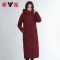 yaloo/雅鹿羽绒服女中长款2019新款时尚白鸭绒修身冬季过膝外套F_277 165/L 酒红