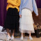 唐狮2019秋冬新款套装女很仙的两件套洋气网红女神范毛衣女纱裙 L 纱裙/本白