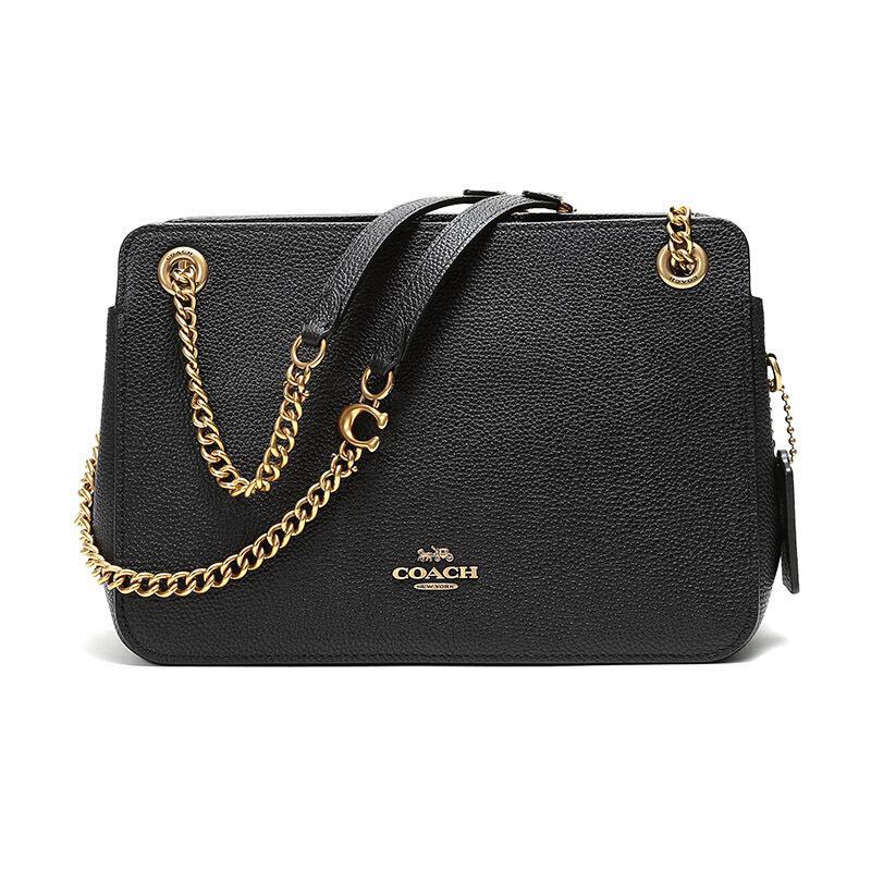 COACH 蔻驰 奢侈品 女款皮革手提单肩斜挎包 78742 B4-BK-黑色