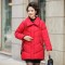 高梵2019新款妈妈冬装外套中长款羽绒服女洋气中老年白鸭绒上衣潮L1190258 XXL 红色