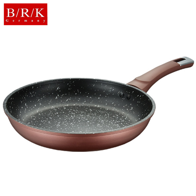 BRK煎锅德国BRK希尔登不粘锅煎锅 麦饭石色平底锅不粘锅26cm带锅盖 煎炒两用煎蛋煎饼煎牛排煎炒锅具电磁炉燃气灶通用