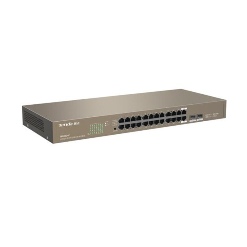 腾达（Tenda）TEG1024F 24口全千兆多模式交换机 2千兆光纤口 支持Vlan（单位:台）