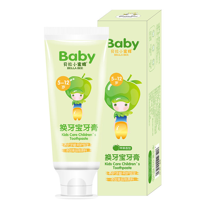 贝拉小蜜蜂(BELLABEE)换牙宝牙膏（苹果味）50g