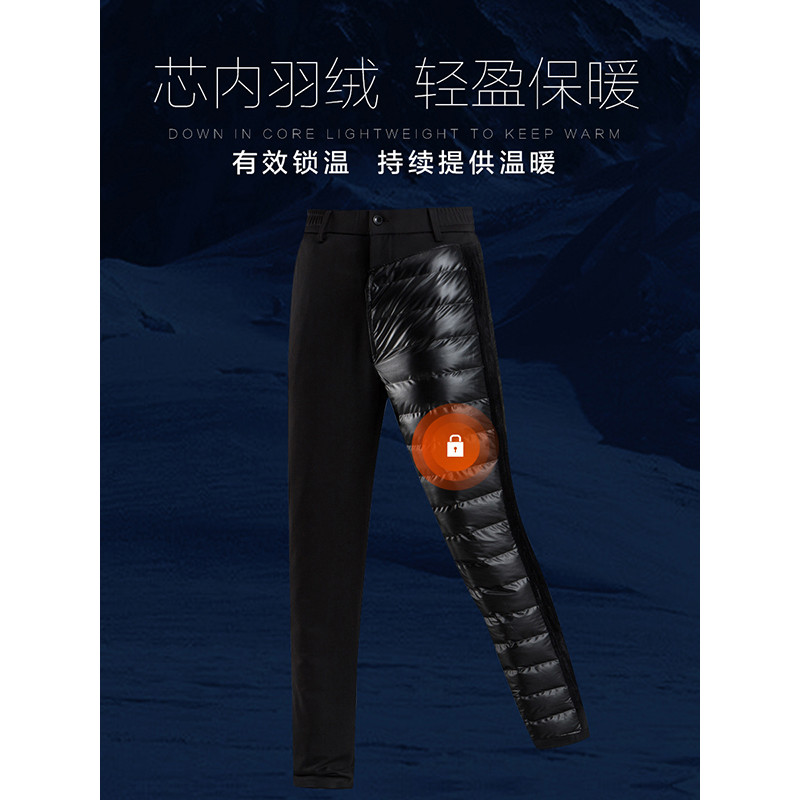 红豆相思鸟(xiangsiniao)冬季新品保暖舒适外穿加厚保暖宽松爸爸冬季户外保暖羽绒裤 29 黑色