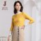 经典故事针织衫冬季新款女2019洋气纯色女士套头显瘦毛衣打底衫 160/84A/M F03黄色