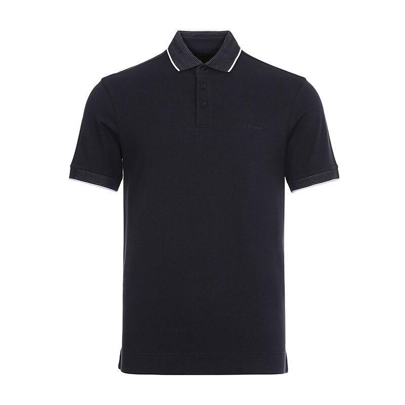 Z Zegna 杰尼亚 男款棉质短袖POLO衫 VT370 ZZ600 B09-深蓝色 XL