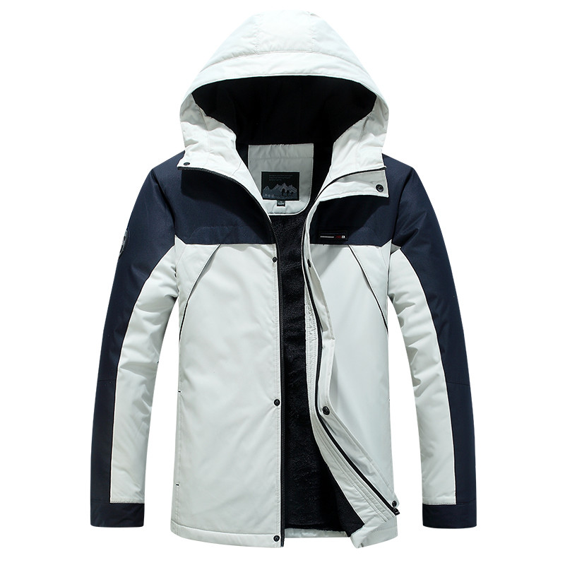 吉普盾冬季加绒加厚麻烦5929 象牙白加绒5929 4XL【适合180-200斤】