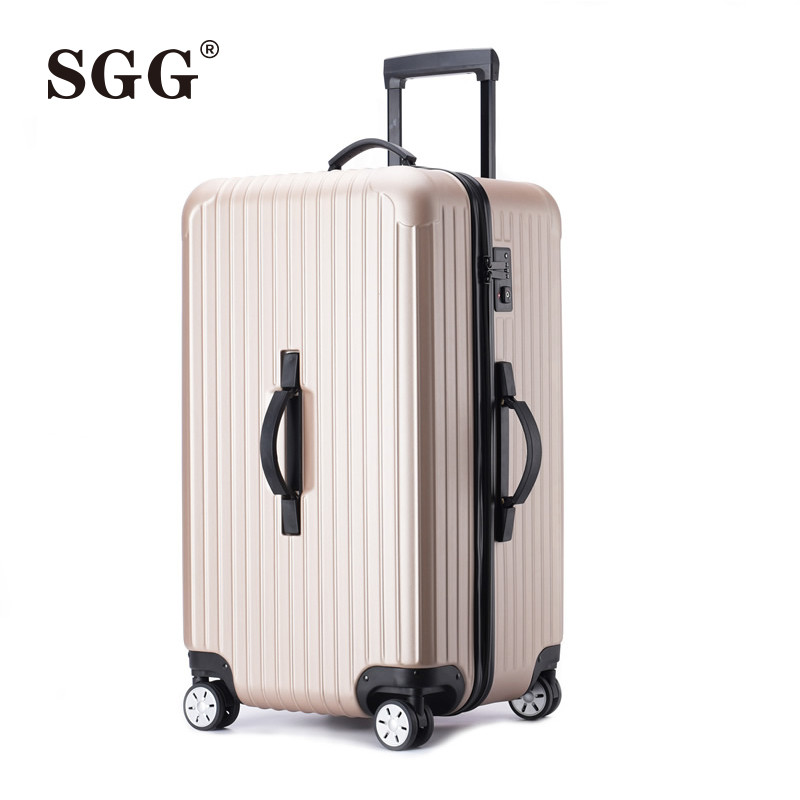 SGG超轻32寸加厚运动款拉杆箱万向轮大容量ins网红旅行箱男28寸商务行李箱女韩版出国托运箱大号密码箱皮箱 32寸【关注加购送透明箱套】 香槟金