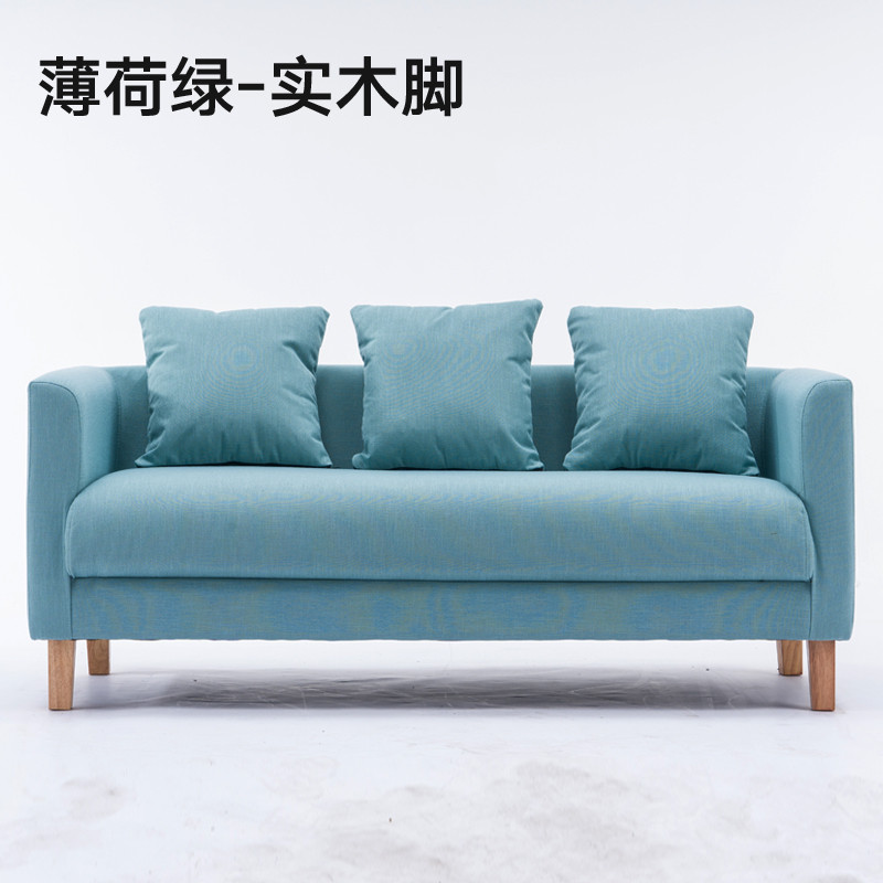 特价卧室小沙小 型客厅网吧租房服装店 单人沙发椅双人布艺小户型沙发 1.18米长全拆洗双人（备注颜色）