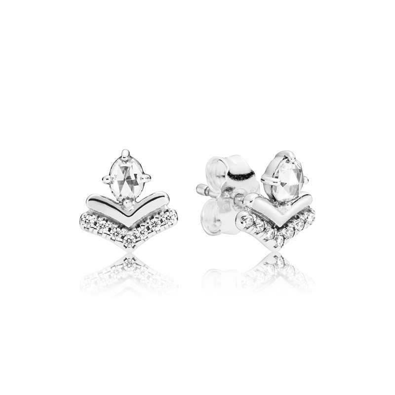 PANDORA潘多拉 925银耳钉 经典心愿297787CZ