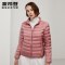 波司登羽绒服女2019新款短款冬季大码妈妈装中老年女装 155/84B 朦胧灰粉1128