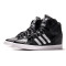 adidas阿迪达斯三叶草女鞋运动鞋休闲鞋高帮板鞋FW2033 FW20331号黑色+银金属 36.5码