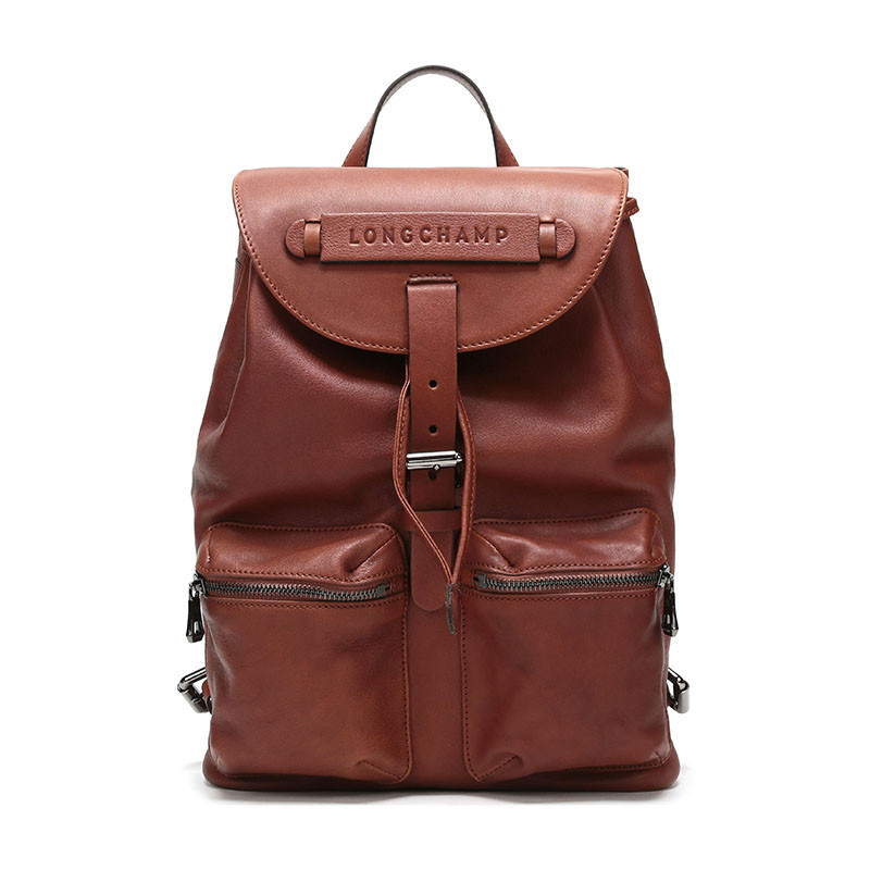 Longchamp 珑骧 中性Longchamp 3D系列牛皮小号双肩背包 1556 770 504-干邑色