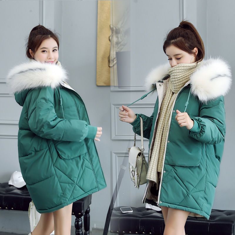 反季清仓羽绒棉服女短款ins面包服棉袄2019新款学生冬季棉衣外套1910-020 1911-020-绿色-带毛领 3XL建议150-175斤