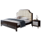 拉菲伯爵 床 现代床 床双人床 卧室家具美式 高端美式床 皮床 婚床 实木床 木质皮质床 B款1.8m单床+床头柜*1+床垫