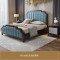 拉菲伯爵 床 现代床 床双人床 卧室家具美式 高端美式床 皮床 婚床 实木床 木质皮质床 C款1.8m单床+床头柜*2+床垫