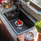 科恩纳石英石水槽单槽一体厨房洗菜盆花岗岩家用商用加厚洗碗水池 D750-高配套装-古田麦