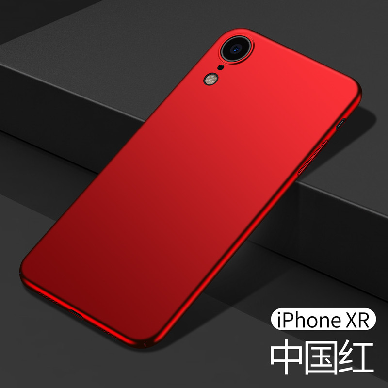 VIPin 苹果11/11promax/x/xs/xr/xsmax/8/7/6/6splus手机壳磨砂硬壳保护套保护壳 苹果XR红色