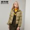 波司登羽绒服女2019新款立领短款秋冬时尚潮流保暖外套_2 185/104A 胡桃卡其7042