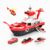 勾勾手(gougoushou)儿童工程消防玩具船模型2-3-4岁小男孩套装合金车子带灯光音效游艇飞机炫酷变形消防船