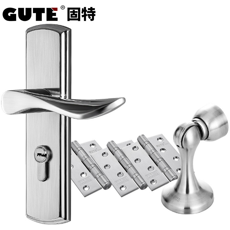 固特不锈钢简约双舌房门锁室内卧室锁具家用卫生间执手