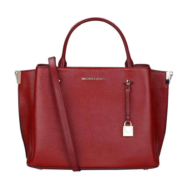 MICHAEL KORS 迈克·科尔斯 女士皮革大号手提单肩斜挎包 30F9GI5S3L BRANDY-酒红色