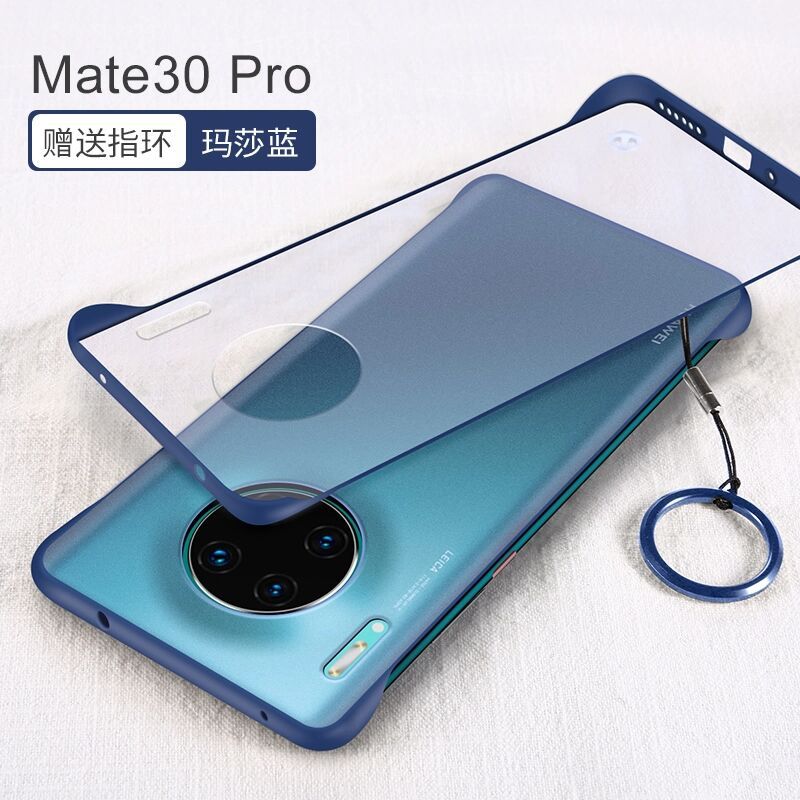 安美宝 华为p50pro手机壳p40超薄mate40透明p30磨砂保护套半包防摔pro华为p20pro潮牌硅胶壳 Mate30Pro【宝蓝色】