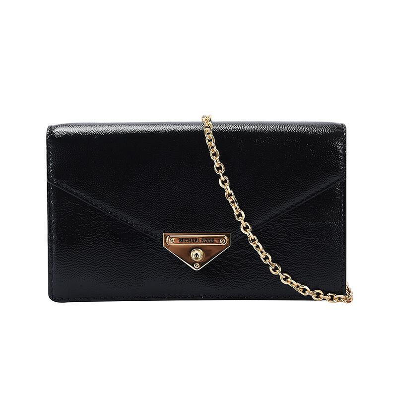 MICHAEL KORS 迈克·科尔斯 MK 女士皮革单肩斜挎包 30H9GGHC2A BLACK-黑色