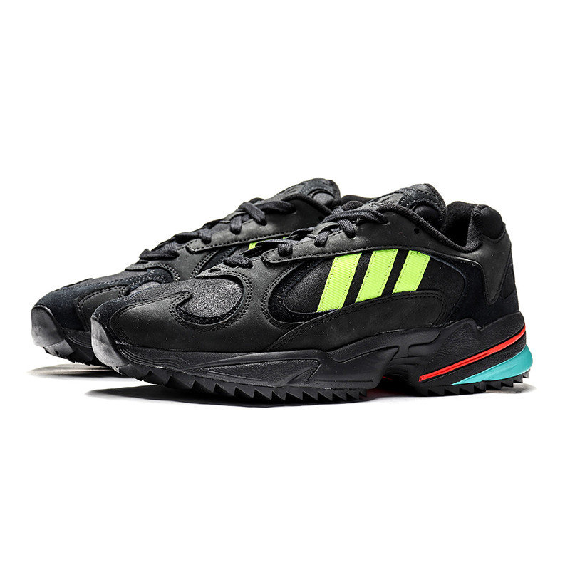【自营】adidas阿迪达斯三叶草男鞋YUNG-1运动鞋休闲鞋EE5321 EE53211号黑色+亮黄荧光 39码