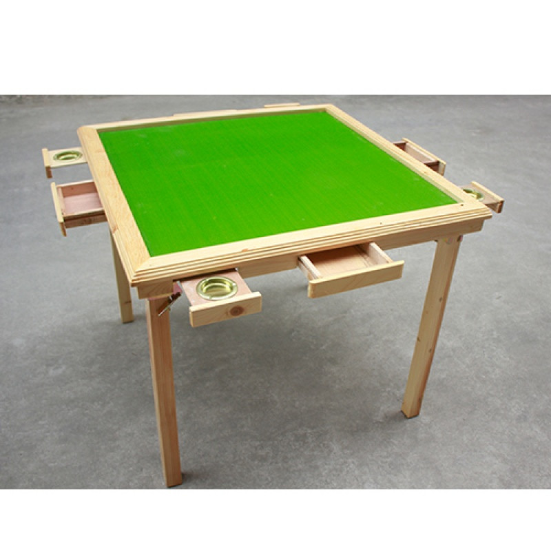 苏宁精品实木中式麻将桌棋牌桌餐桌两用麻将台手搓麻雀台折叠家用多功能棋T 原木色无盖板