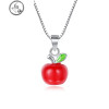 创意红苹果项链女纯银锁骨链潮网红可爱清新平安果吊坠圣诞 苹果项链