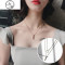 少女choker银色项链简约学生百搭圆球锁骨链性感短款颈链脖子饰品_1 双层几何银色