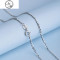 925纯银o字链无吊坠项链裸链金色彩金色女款超长毛衣链饰品 0.8mm金色50CM闪欧链1.2g-L596