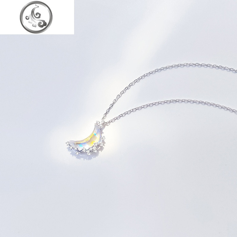 原创月升王国月亮S925纯银项链仙女闺蜜锁骨链女情人节圣诞