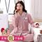 【正品】睡衣女秋冬加绒加厚法兰绒家居珊瑚绒可外穿套装家居服_564_730 888定制 加厚法兰绒藏青火烈鸟