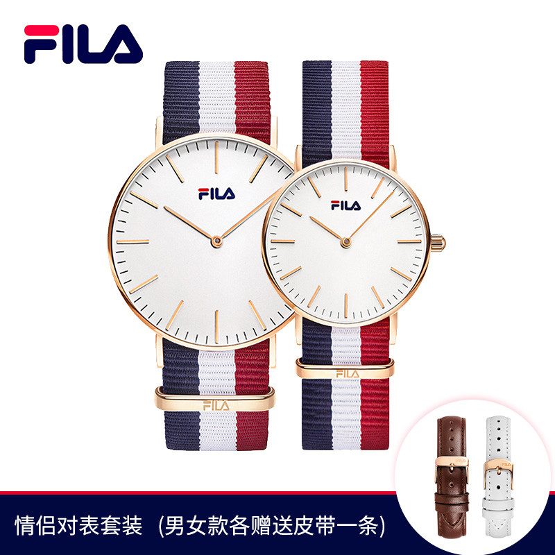 FILA 斐乐手表男女士情侣表尼龙带时尚款潮流休闲石英腕表 【手镯款】FLM38-778-002