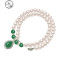 淡水珍珠项链女纯银镶天然绿玛瑙吊坠手链套装母亲节送妈妈婆婆礼 手链备注款