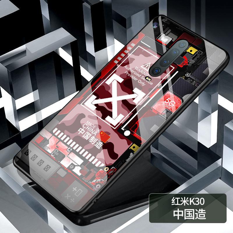 红米k30手机壳小米k30pro玻璃镜面redmik30套潮牌个性玻璃por创意30男新款_716_392 k30【中国造】收藏+加购★送9D膜