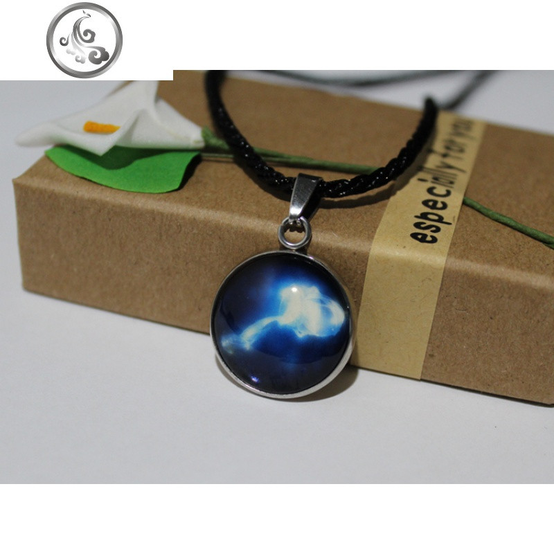 十二星座夜光版不色男女学生日韩版钛钢个性吊坠挂饰品 水瓶座钛钢版