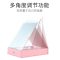 化妆镜子折叠pu皮大号带收纳盒台式梳妆公主宿舍学生桌面便携女生_153_24 折叠镜-粉色中号【升级款】.