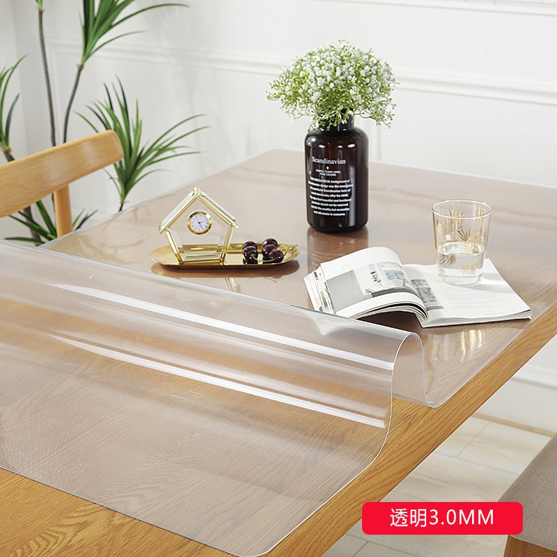 长方形桌布透明pvc防水防油防烫免洗茶几垫桌面垫胶垫塑料水晶板_1_915 80*80cm 透明3.0mm