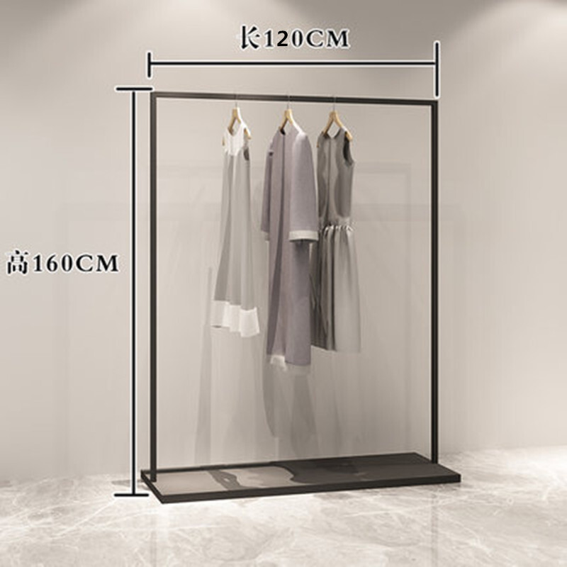 铁艺服装架服装店展示架简约正挂男女装店货架衣架陈列侧挂落地式长150高180标配 长120高170