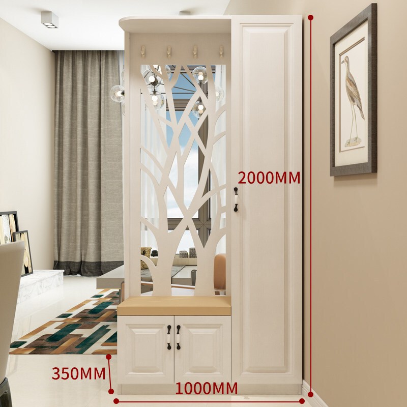 镂空隔断柜可定制入户玄关厅鞋柜带换鞋凳衣帽柜挂衣储物柜款式四：长1800x宽350x高2 款式二：长1000x宽350x高2000(左雕花)