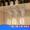 红酒杯架倒挂家用高脚杯架子酒架不锈钢杯架摆件挂架酒柜悬挂吊壁简约家用杯子收纳架杯架 红酒杯架