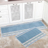 厨房地垫可擦防滑免洗防油吸水家用浴室脚垫垫子卧室地毯_747 50*120 清雅蓝