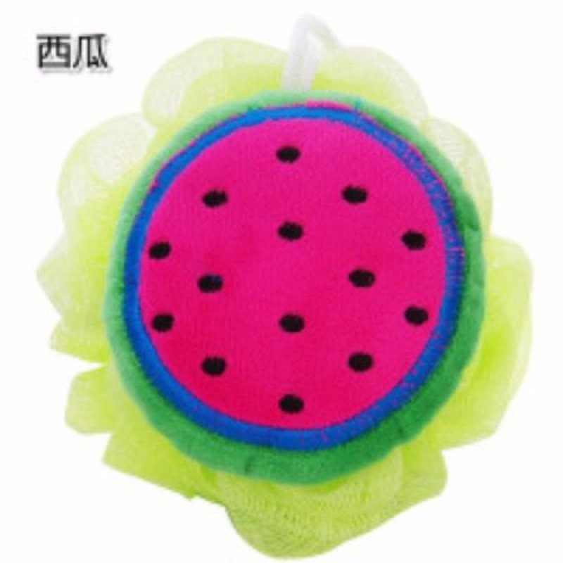VIERUODIS【儿童浴花】水果色洗澡神器沐浴球浴花球搓澡泡澡可爱小孩浴花_2 西瓜红